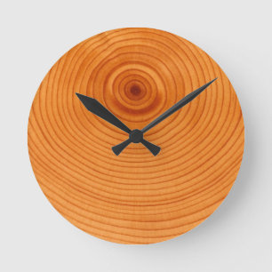 Horloge Ronde Anneaux d'arbre en bois