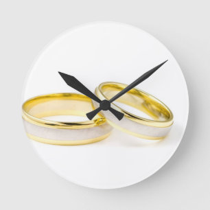 Horloge Ronde Anneaux de mariage d'amour de marié de jeune