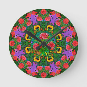 Horloge Ronde Anneaux rose rose 4
