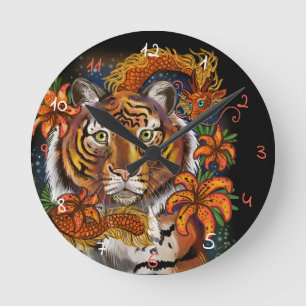 Horloge Ronde Année chinoise du tigre