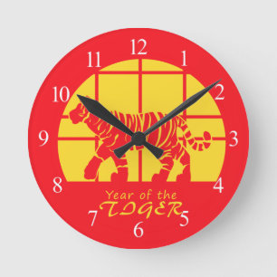Horloge Ronde Année du tigre