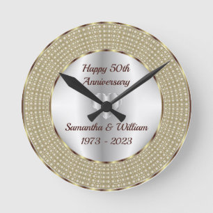 Horloge Ronde Anniversaire De L'Argent Et De L'Or