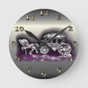 Horloge Ronde Anniversaire du Mariage d'argent avec un entraîneu
