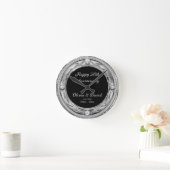 Horloge Ronde Anniversaire Mariage de diamants d'argent de luxe (Maison)
