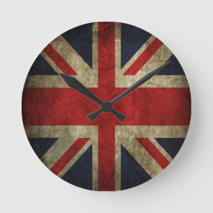 Horloge Ronde Antique drapeau britannique Union Jack britannique