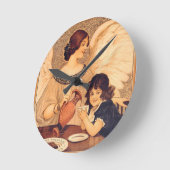 Horloge Ronde Antique française au chocolat (Angle)