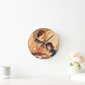 Horloge Ronde Antique française au chocolat (Maison)