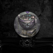 Horloge Ronde Antique Steampunk Cauldron | Pile de Spellbooks