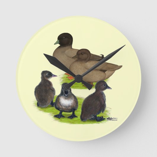 Horloge Ronde Appelez la famille Duck Khaki (Recto)