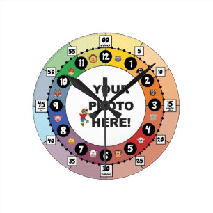 Horloge Ronde Apprendre à indiquer l'horloge (petites, avec poin