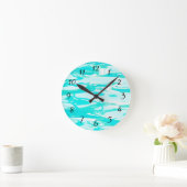Horloge Ronde Aqua Green Pool Water Abstract (Maison)