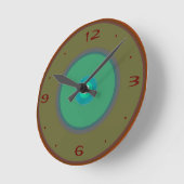 Horloge Ronde Aqua, Red, Moss Green >Plain WallClocks (Angle)