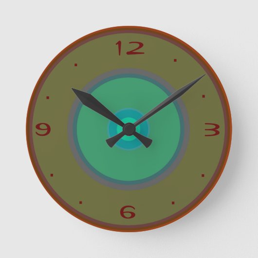 Horloge Ronde Aqua, Red, Moss Green >Plain WallClocks (Recto)