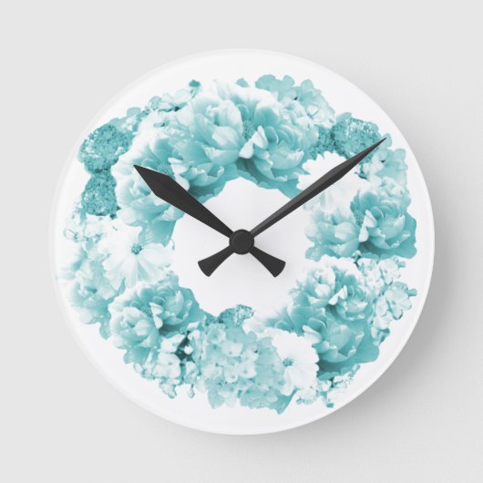 Horloge Ronde Aqua wreath Flower Clock (Recto)