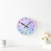 Horloge Ronde Aquarelle Abstraite bleu violet élégant (Maison)