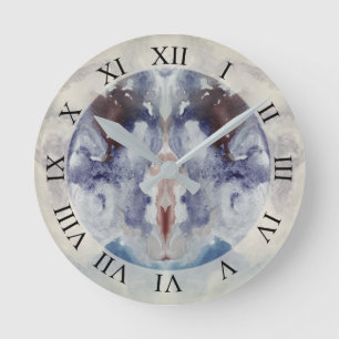 Horloge Ronde Aquarelle Abstraite II