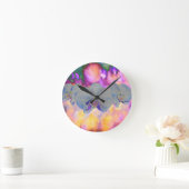 Horloge Ronde Aquarelle Abstraite orchidées tropicales (Maison)