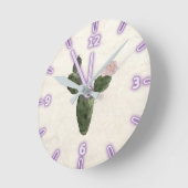 Horloge Ronde Aquarelle adorable Cactus (Angle)
