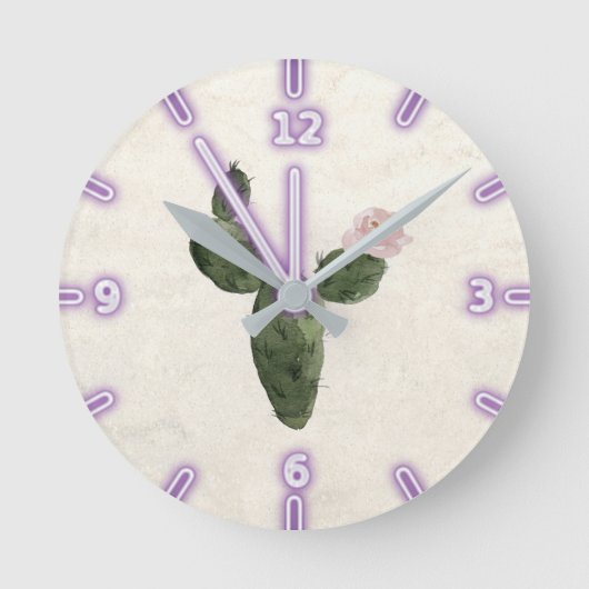 Horloge Ronde Aquarelle adorable Cactus (Recto)