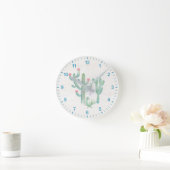 Horloge Ronde Aquarelle bohémienne Cactus (Maison)