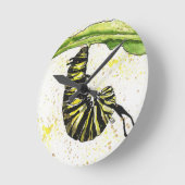 Horloge Ronde Aquarelle Caterpillar (Angle)