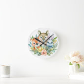 Horloge Ronde Aquarelle conception d'animaux mignons (Maison)