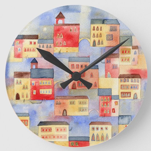 Horloge Ronde Aquarelle de Venise
