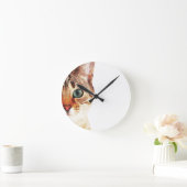 Horloge Ronde Aquarelle du visage de chat (Maison)