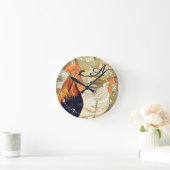 Horloge Ronde Aquarelle French Country Coloré Rooster (Maison)