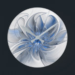 Horloge Ronde Aquarelle gris bleu Abstrait Fractal Art Flower<br><div class="desc">Une fleur d'imaginaire unique aux tons bleu et gris,  abstraite et élégante. Conception pour votre horloge murale acrylique ronde et plus encore.</div>