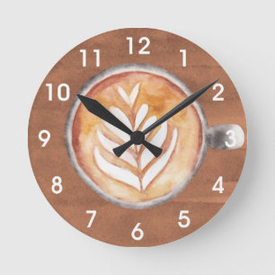 Horloge Ronde Aquarelle Lover Café Affaires Café Cuisine