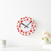 Horloge Ronde Aquarelle Motif de pomme rouge (Maison)
