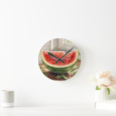 Horloge Ronde Aquarelle Pastèque (Maison)