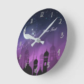 Horloge Ronde Arabian Nights Moroccan Purple Palace Personalized (Angle)