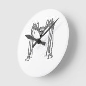 Horloge Ronde araignée . noir et blanc (Angle)