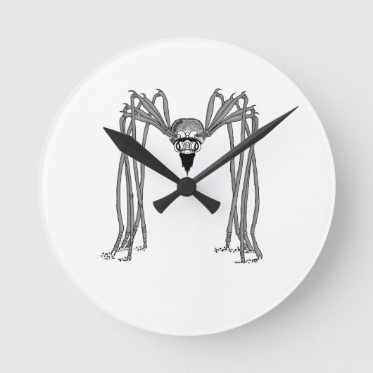 Horloge Ronde araignée . noir et blanc (Recto)