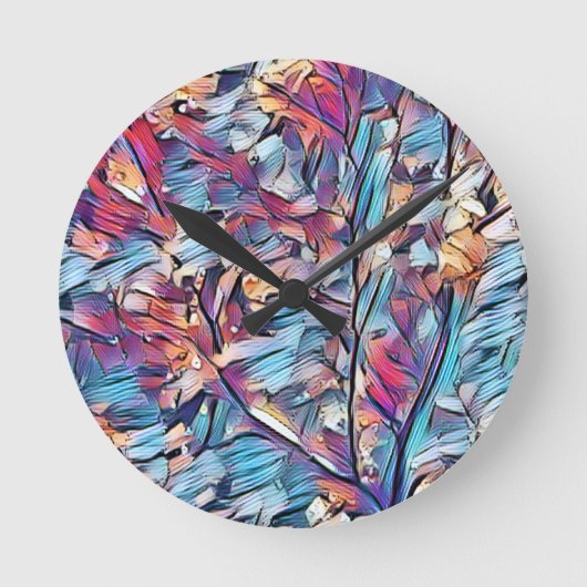 HORLOGE RONDE ARBRE ABSTRAIT (Recto)