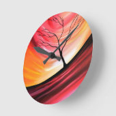 Horloge Ronde Arbre Abstrait - Art Moderne (Angle)