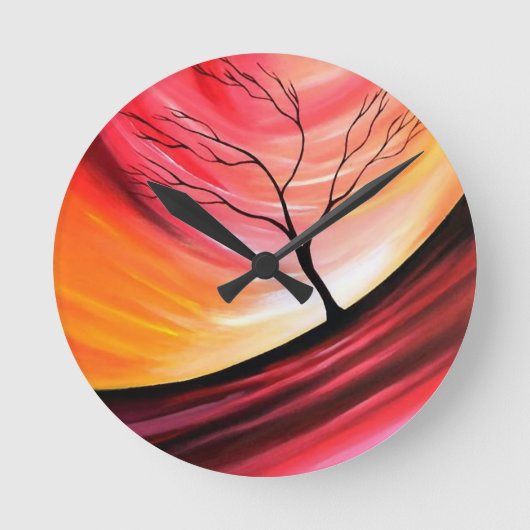 Horloge Ronde Arbre Abstrait - Art Moderne (Recto)