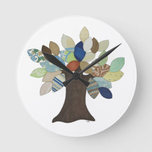 Horloge ronde Arbre Argent