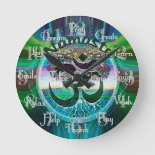 Horloge Ronde Arbre de la vie Namaste
