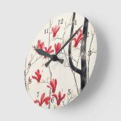 Horloge Ronde Arbre de magnolia par Kobayashi Kokei, art (Angle)