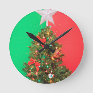Horloge Ronde arbre de noël