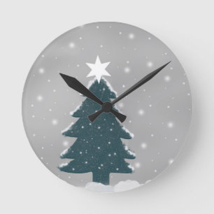 Horloge Ronde arbre de noël