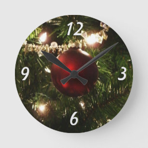 Horloge Ronde Arbre de Noël I Vacances Plutôt vert et rouge
