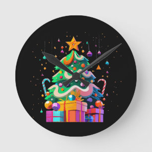 Horloge Ronde Arbre de Noël Magie Radiance