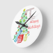 Horloge Ronde Arbre de vacances (Angle)
