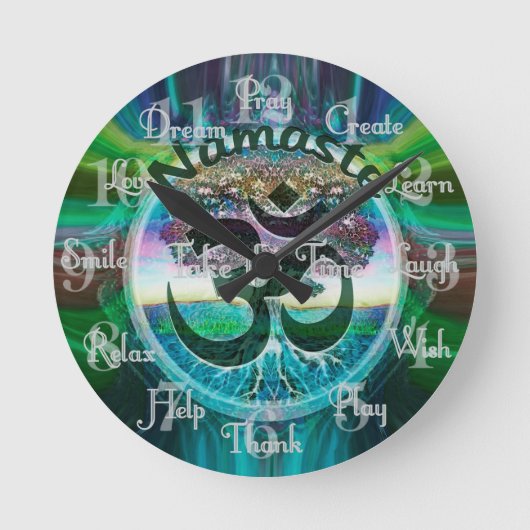 Horloge Ronde Arbre de vie Namaste (Recto)