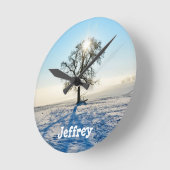 Horloge Ronde Arbre d'hiver - - (Angle)