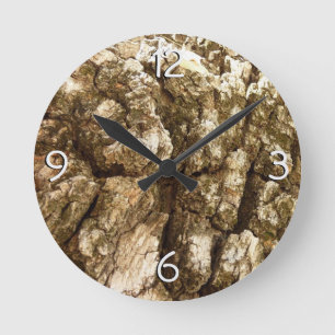 Horloge Ronde Arbre écorce II Conception texturée naturelle